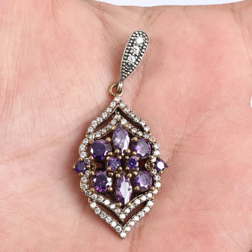 ⭕️SOLD⭕️Turkish Amethyst Pendent Bronze 925 - Picture 3 of 8